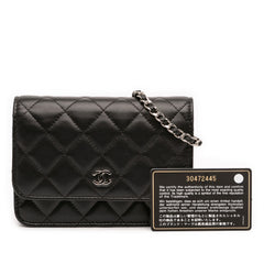 Mini CC Lambskin Wallet on Chain