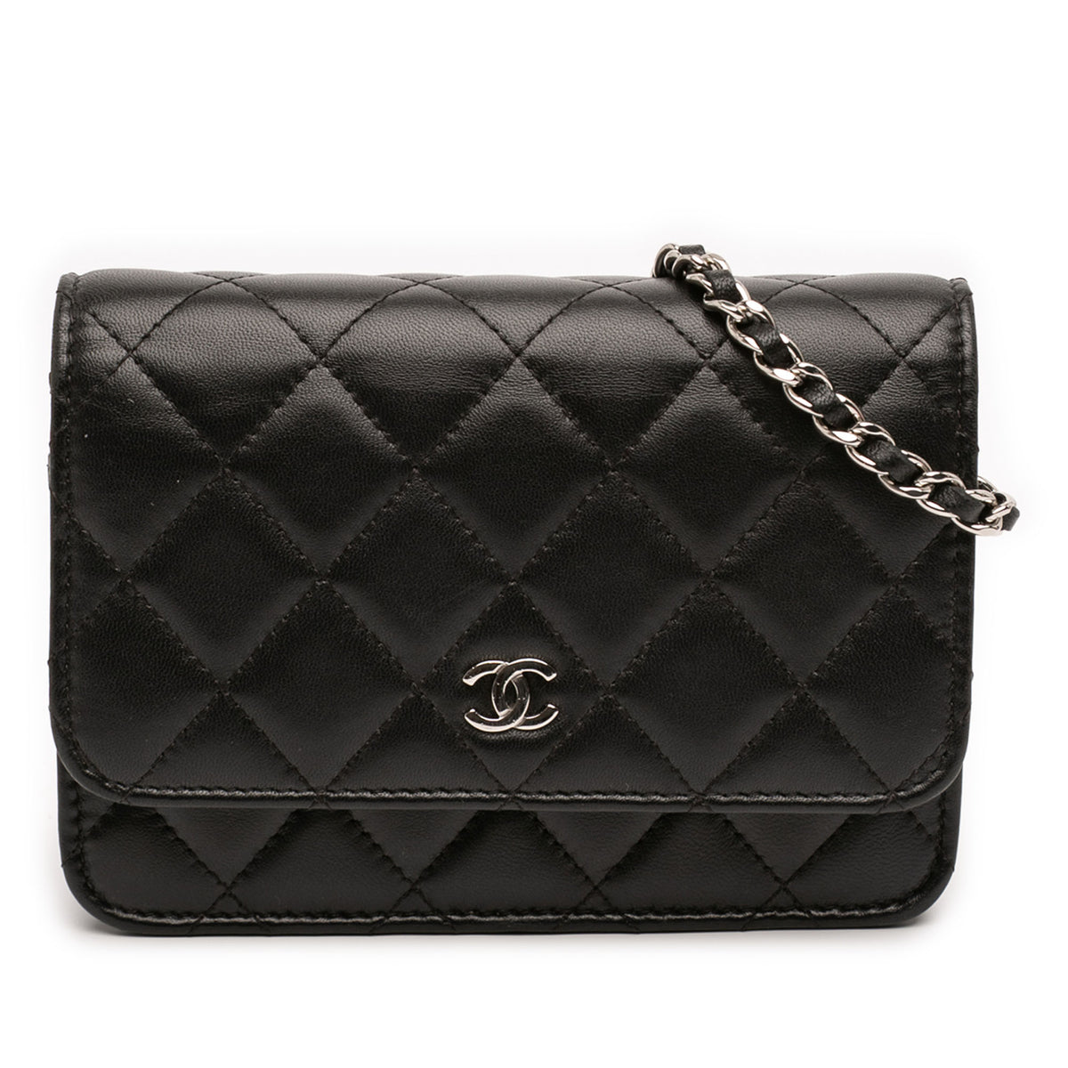 Mini CC Lambskin Wallet on Chain