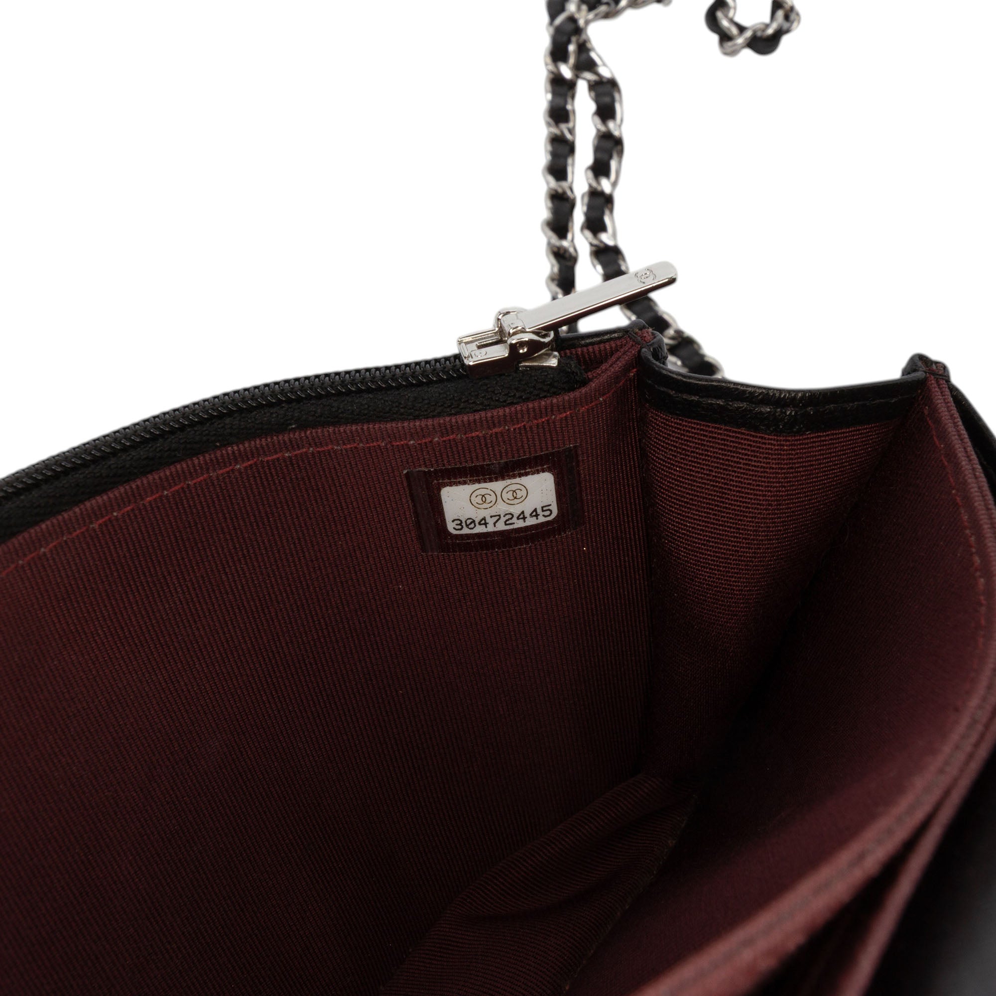 Mini CC Lambskin Wallet on Chain