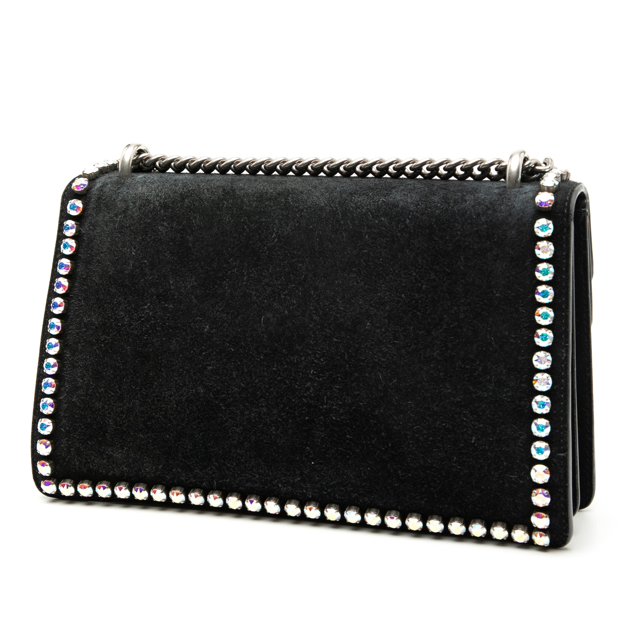 Small Suede Crystal Embellished Dionysus Shoulder Bag