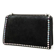 Small Suede Crystal Embellished Dionysus Shoulder Bag