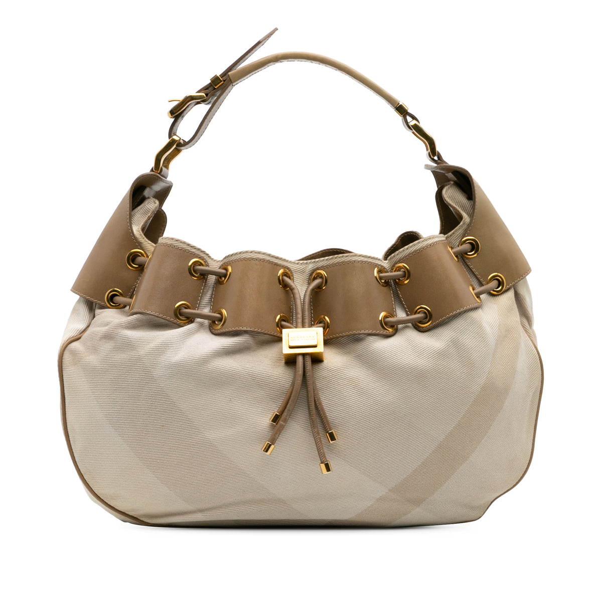 Small Leather and Mega Nova Check Canvas Warrior Hobo