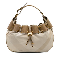 Small Leather and Mega Nova Check Canvas Warrior Hobo