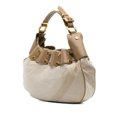 Small Leather and Mega Nova Check Canvas Warrior Hobo