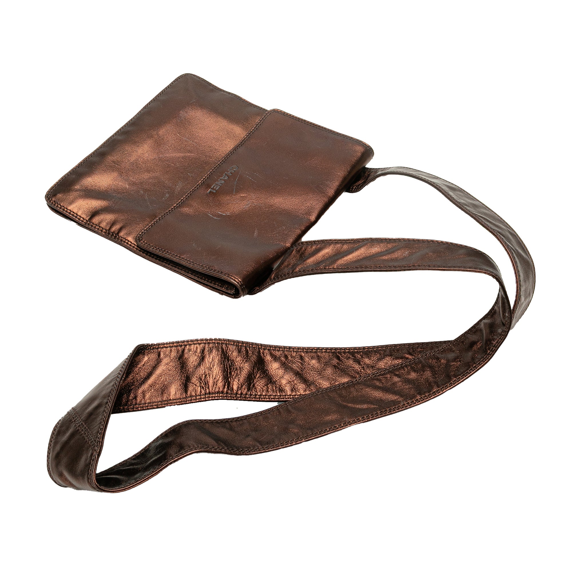 Metallic Lambskin Flap Crossbody