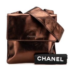 Metallic Lambskin Flap Crossbody