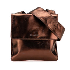 Metallic Lambskin Flap Crossbody