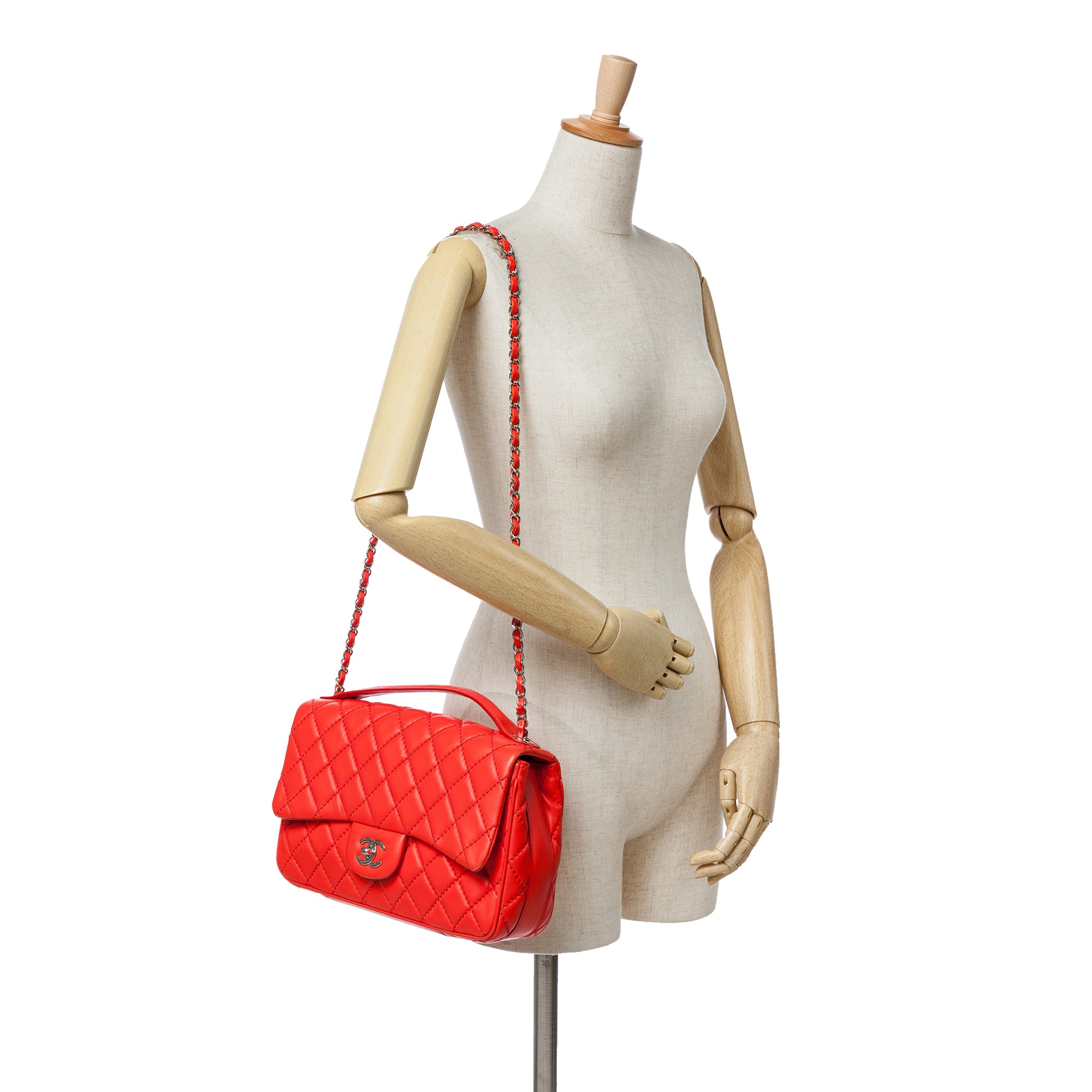 Jumbo Lambskin Easy Carry Flap Satchel
