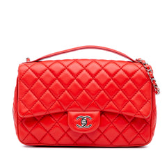 Jumbo Lambskin Easy Carry Flap Satchel