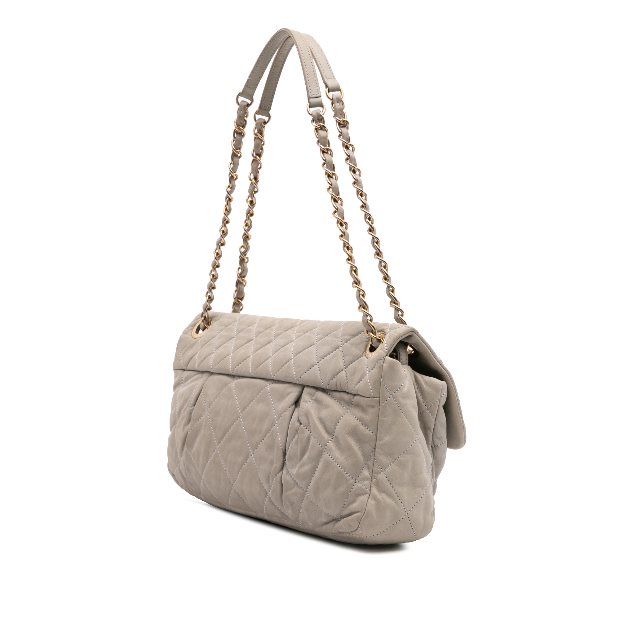 Large Quilted Iridescent Calfskin Coco Pleats Flap