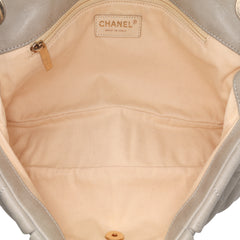 Large Quilted Iridescent Calfskin Coco Pleats Flap