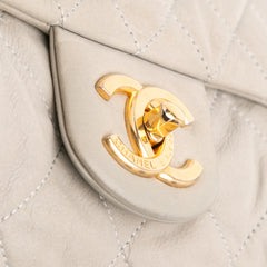 Large Quilted Iridescent Calfskin Coco Pleats Flap