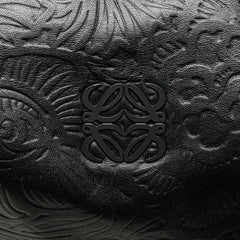 Embossed Leather Canela Boston Bag