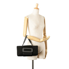 Canvas Intrecciato Buckle Flap