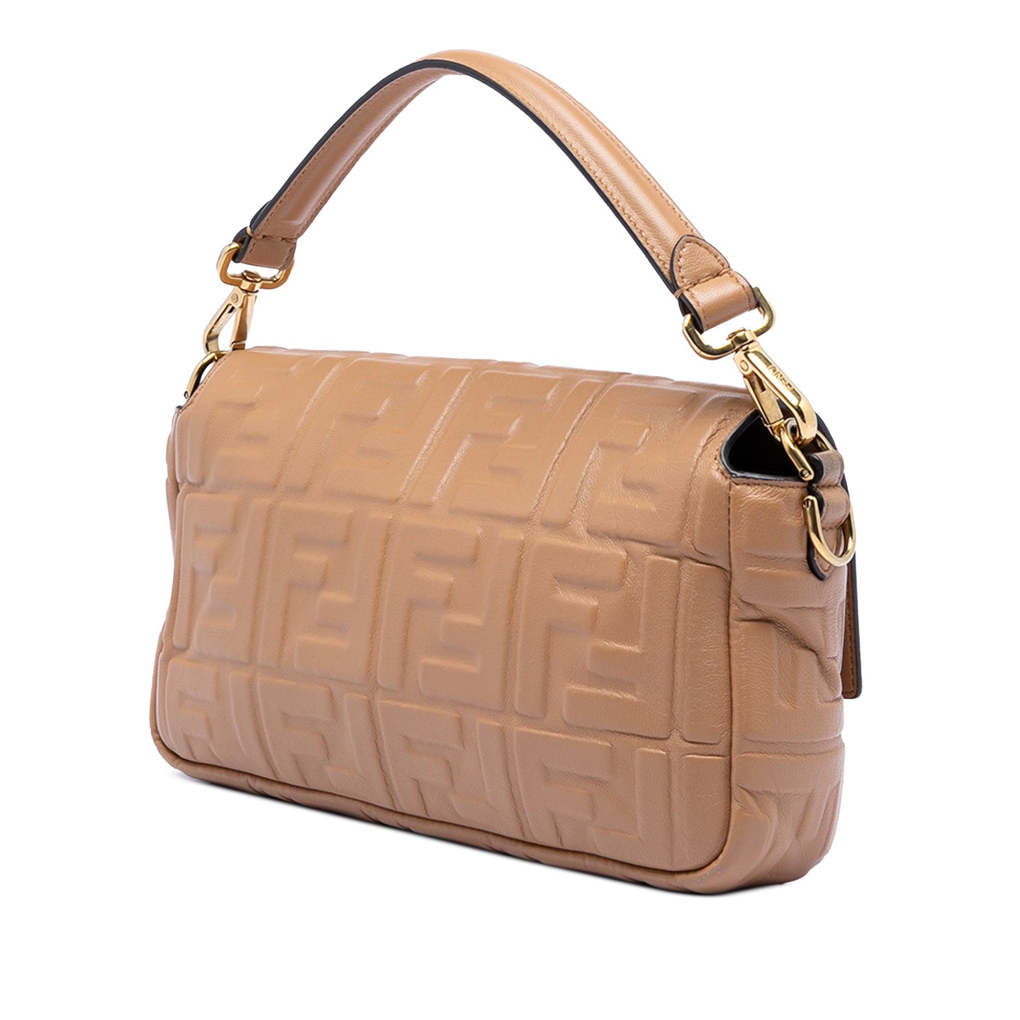 Zucca Embossed Leather Baguette Satchel