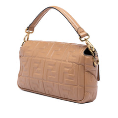 Zucca Embossed Leather Baguette Satchel