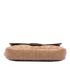 Zucca Embossed Leather Baguette Satchel