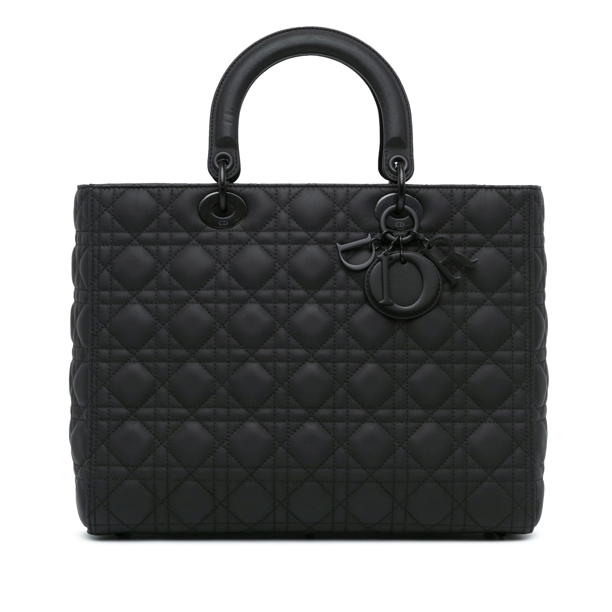 Large Ultra Matte Calfskin Cannage Lady Dior