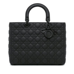 Large Ultra Matte Calfskin Cannage Lady Dior