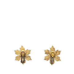 Gold Plated CC Snowflake Clip On Earrings_1