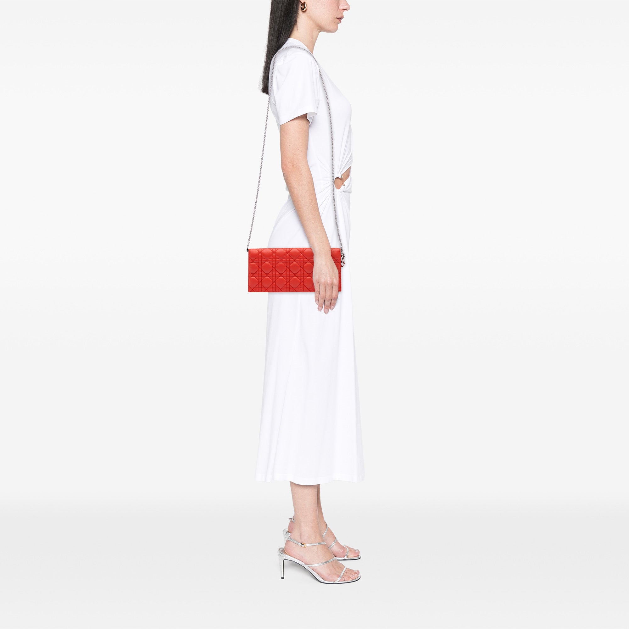 Lambskin Cannage Lady Dior Wallet On Chain