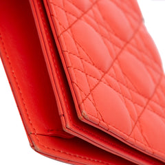 Lambskin Cannage Lady Dior Wallet On Chain