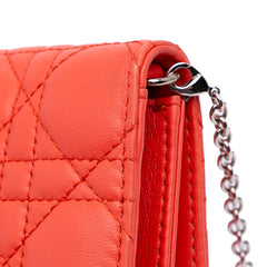 Lambskin Cannage Lady Dior Wallet On Chain