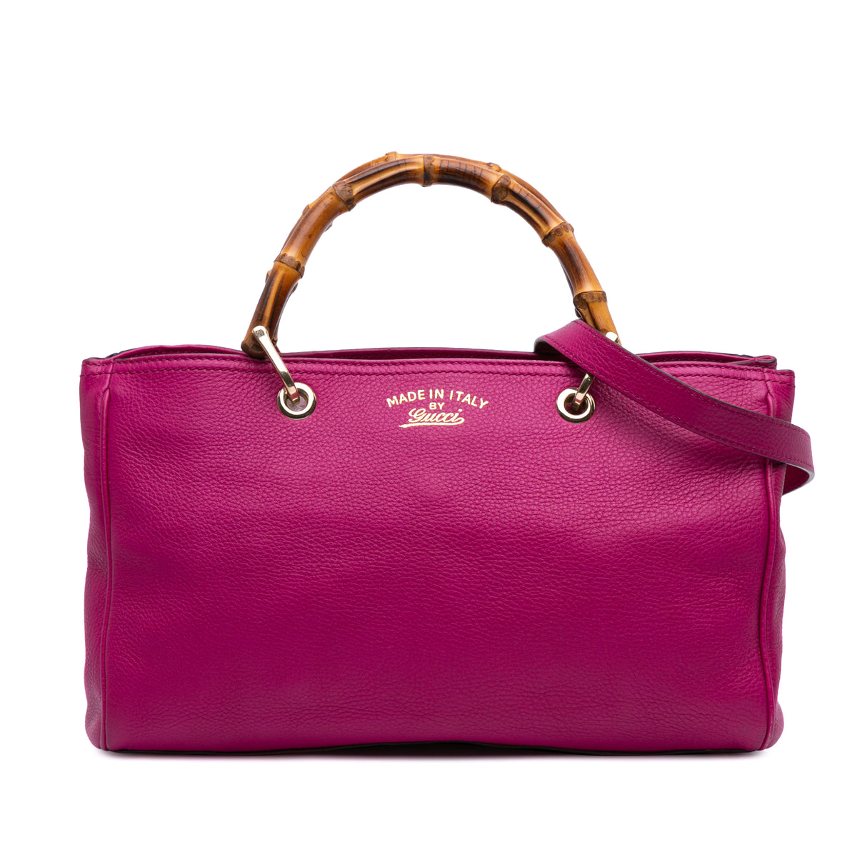 Medium Calfskin Bamboo Shopper Satchel