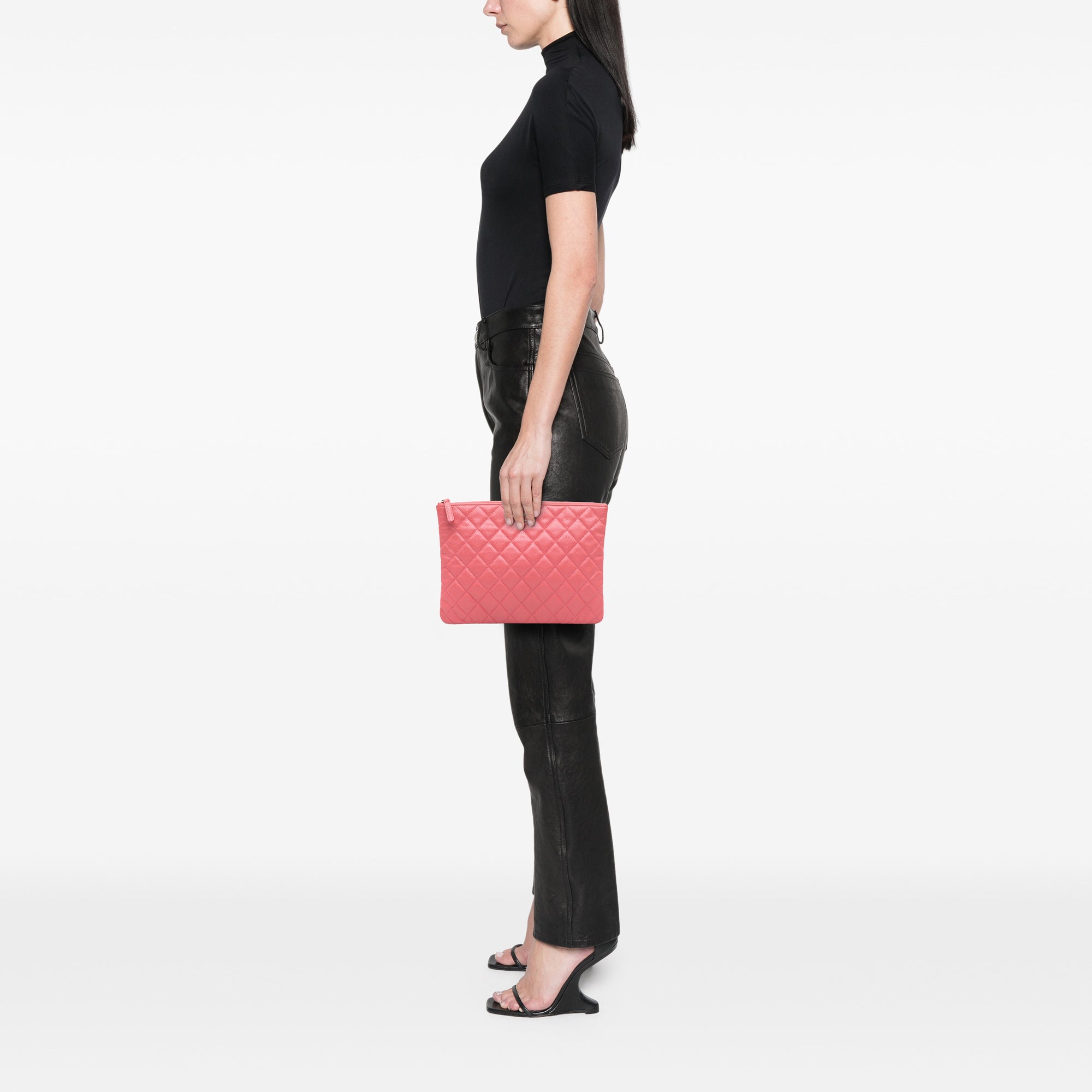 Medium Quilted Caviar O Case Clutch