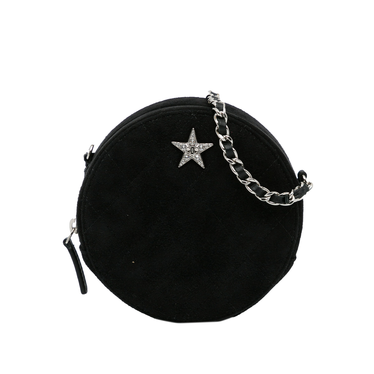 Suede Cocostellar Round Clutch on Chain