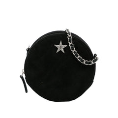 Suede Cocostellar Round Clutch on Chain