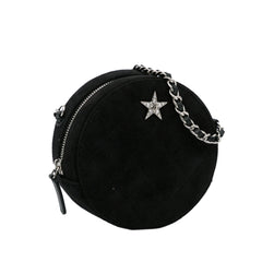 Suede Cocostellar Round Clutch on Chain