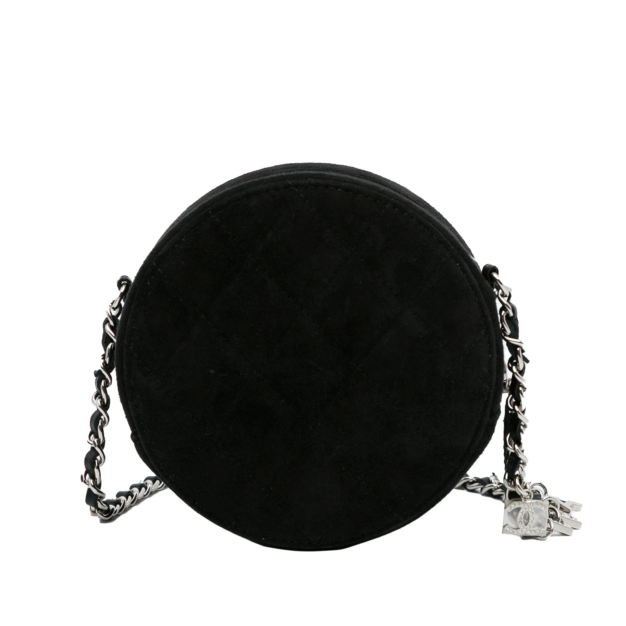 Suede Cocostellar Round Clutch on Chain