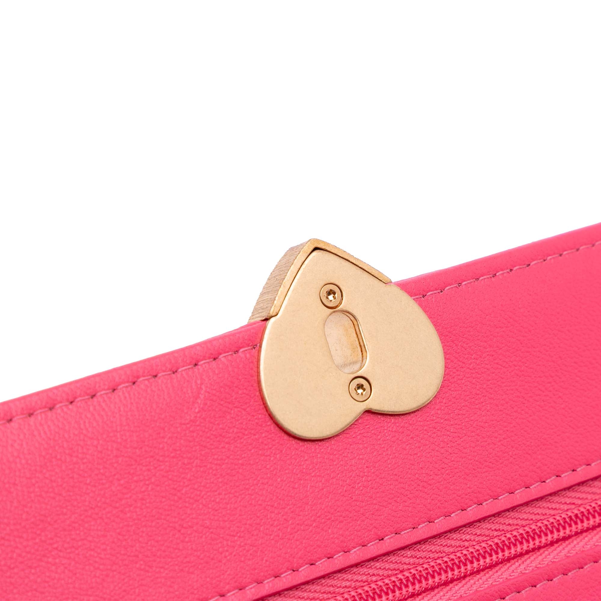 Quilted Lambskin Acrylic Coco Love Wallet on Chain