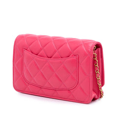 Quilted Lambskin Acrylic Coco Love Wallet on Chain