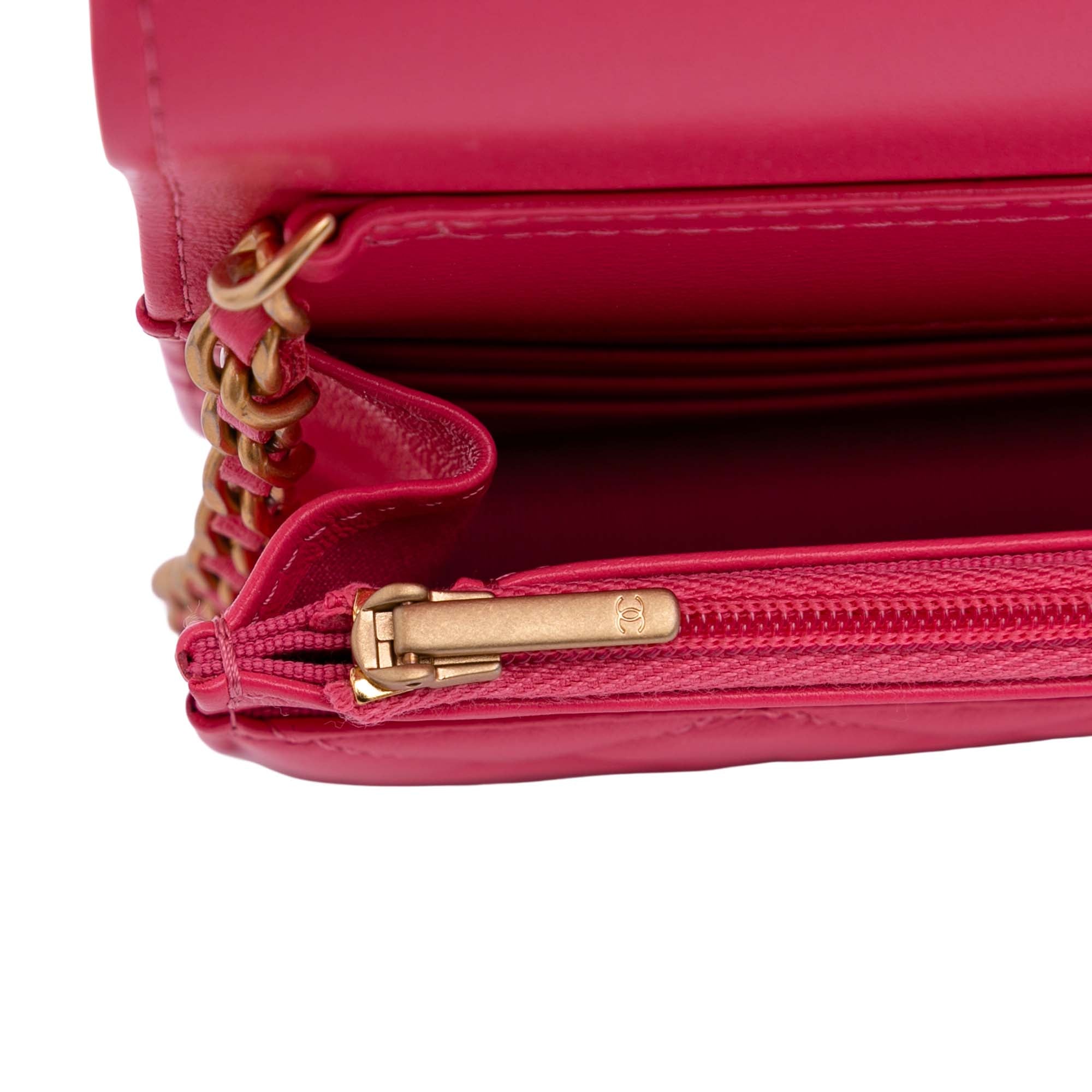Quilted Lambskin Acrylic Coco Love Wallet on Chain
