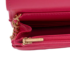 Quilted Lambskin Acrylic Coco Love Wallet on Chain