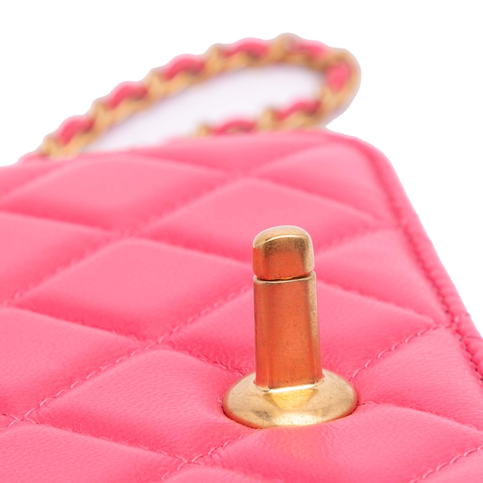 Quilted Lambskin Acrylic Coco Love Wallet on Chain