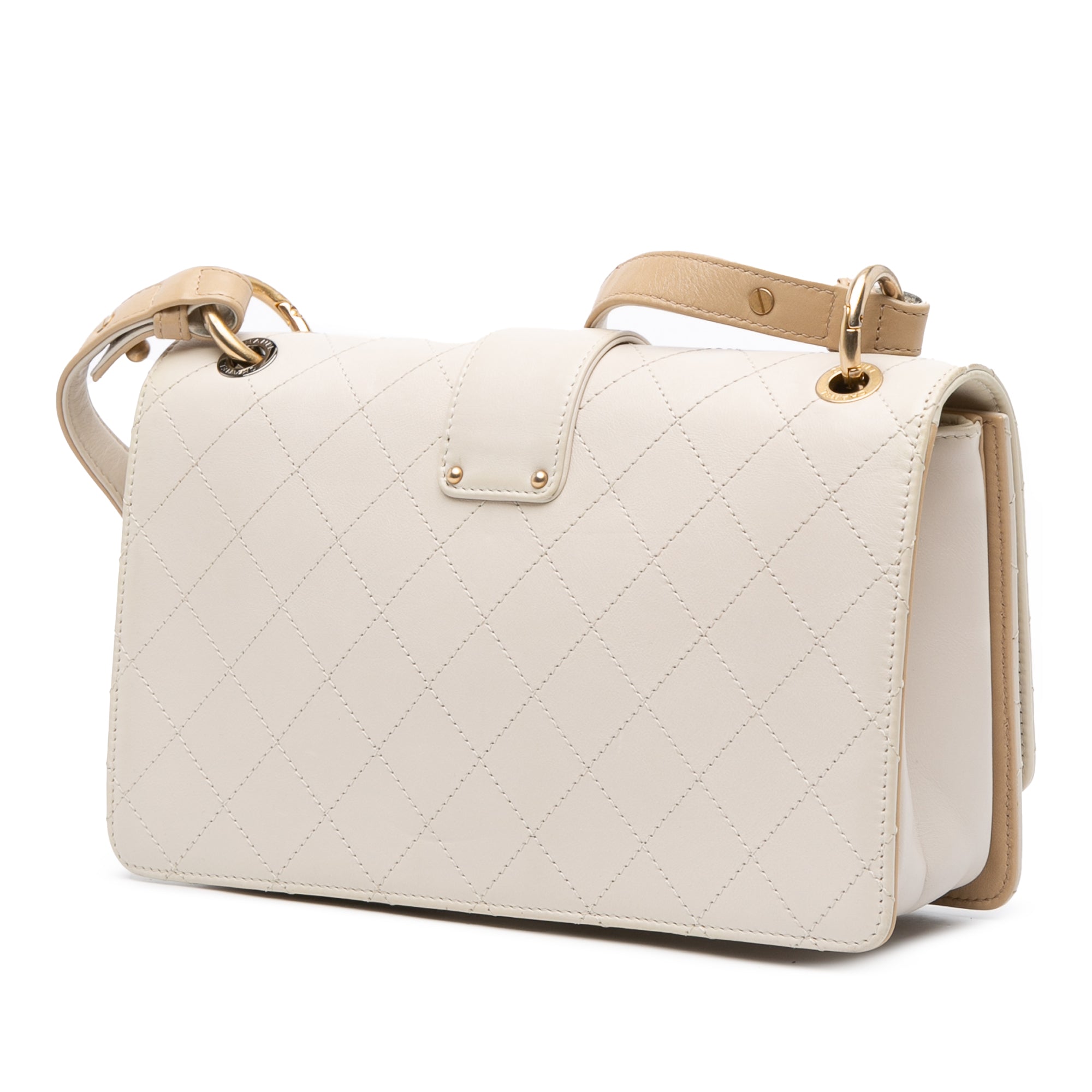 CC Stitched Calfskin Chain Flap