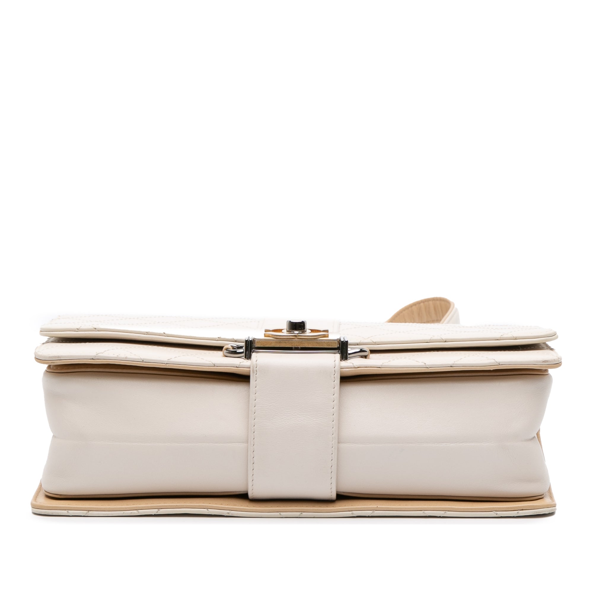 CC Stitched Calfskin Chain Flap