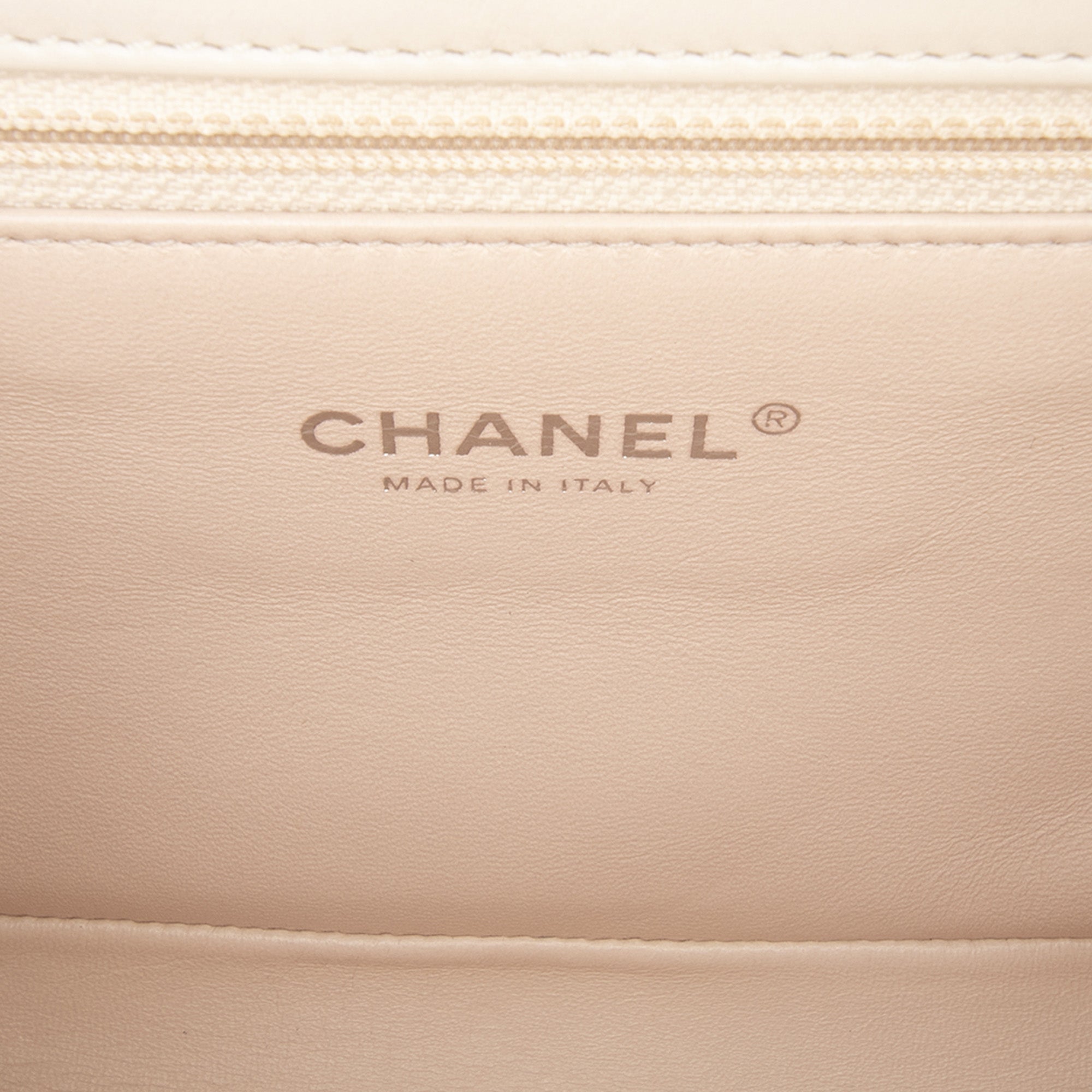 CC Stitched Calfskin Chain Flap