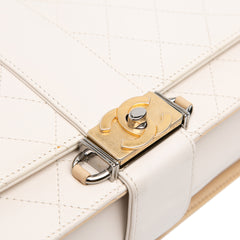 CC Stitched Calfskin Chain Flap