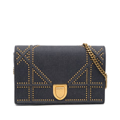 Studded Denim Diorama Wallet on Chain