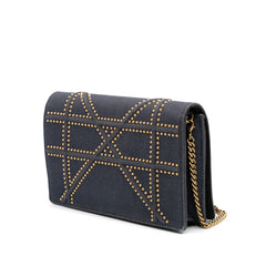 Studded Denim Diorama Wallet on Chain