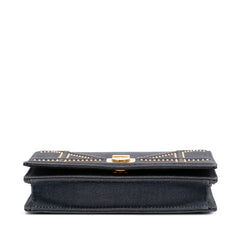 Studded Denim Diorama Wallet on Chain