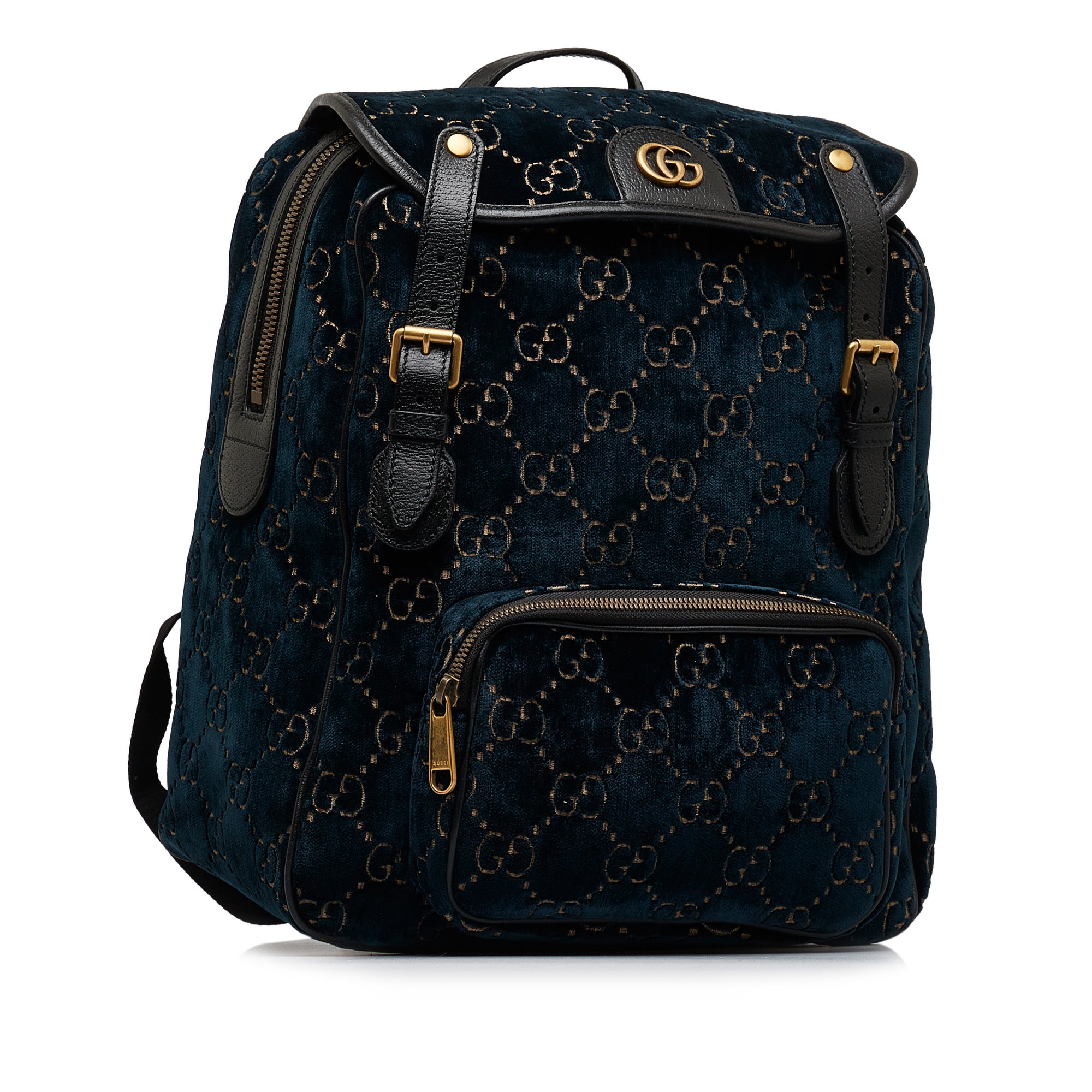 GG Velvet Double Buckle Backpack_1