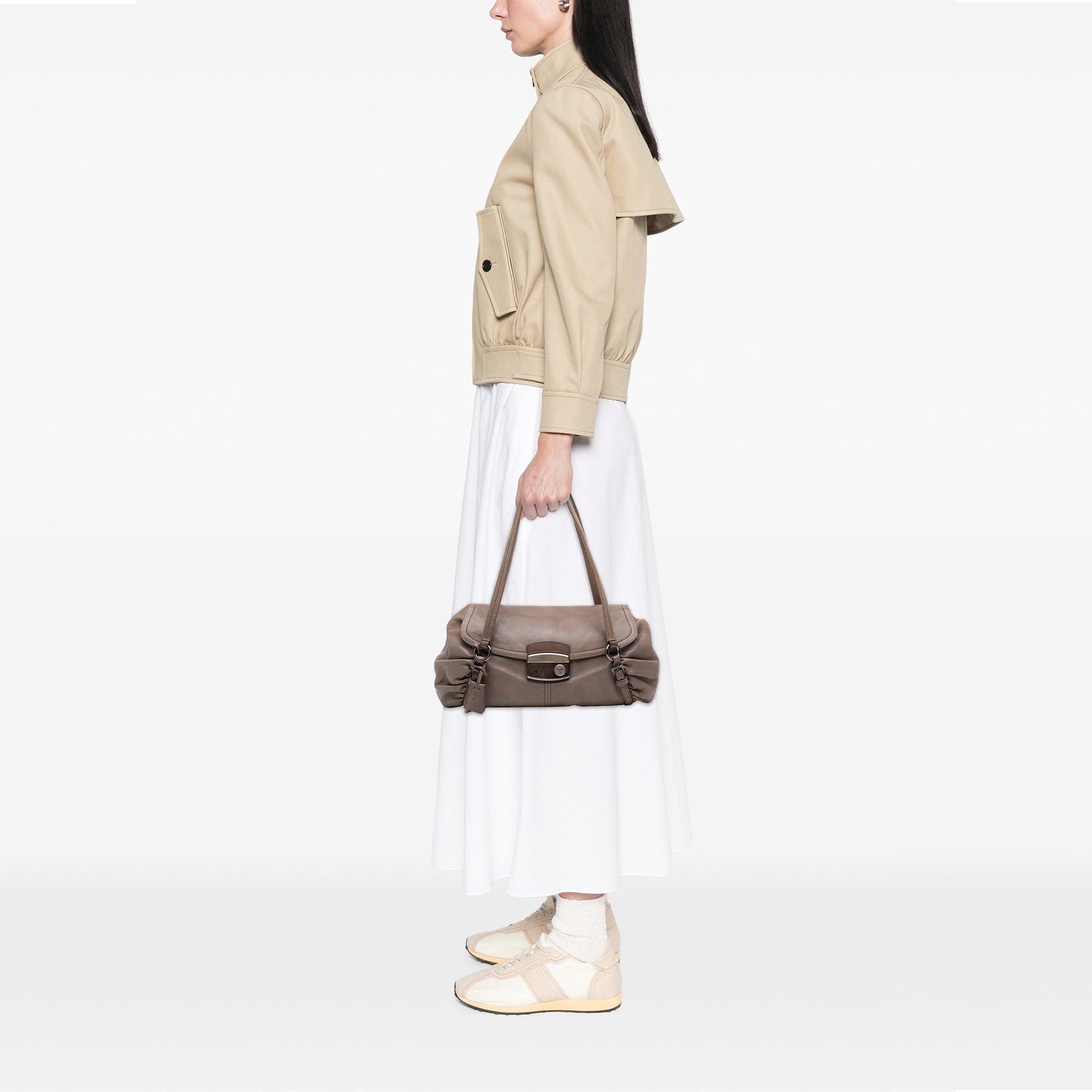 Royal Calf Pushlock Shoulder Bag