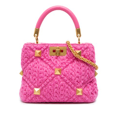 Small Woven Wool Roman Stud The Handle Bag
