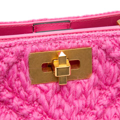 Small Woven Wool Roman Stud The Handle Bag
