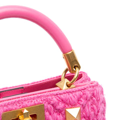Small Woven Wool Roman Stud The Handle Bag